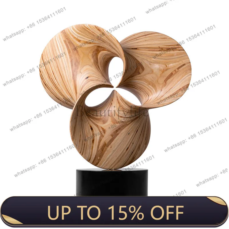 Hotel model room creative abstract wood carving decorative ornament high sense