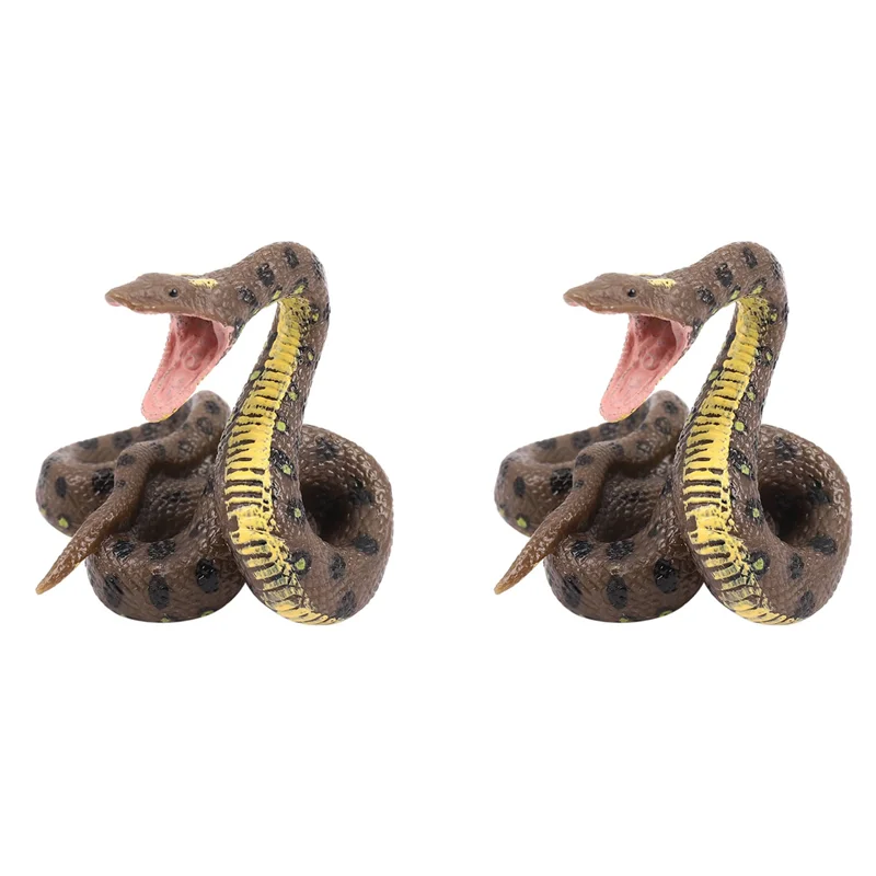 2X Children's Toy Snake Model Simulation Reptile Giant Python Big Python Wild Animal Snake Model