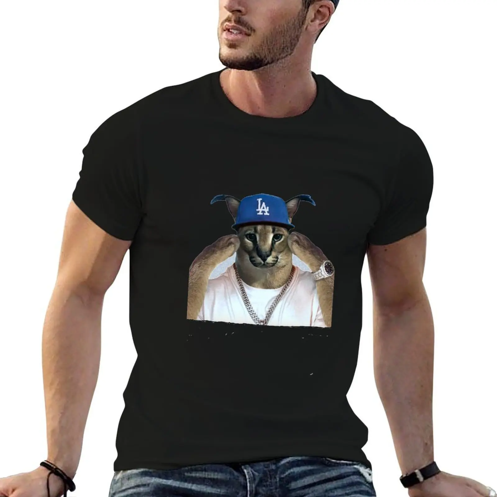 Big Floppa Cat Rapper Funny Classic T-Shirt oversize t-shirts man customs design your own black t shirts for men
