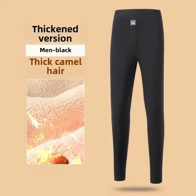 سميكة الشتاء الصوف مبطن الرجال السراويل الدافئة حماية الخصر منصات الركبة المرنة القطن مبطن السراويل للرجال في منتصف العمر