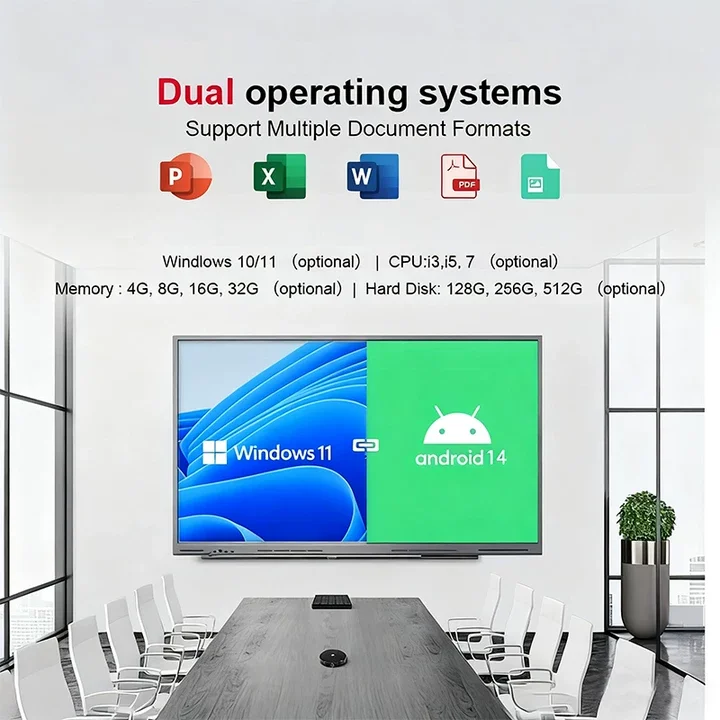 65 75 85 100 Inch 4K Touch Screen Interactive Classroom Smartboards Digital Boards Smart Interactive Display for School