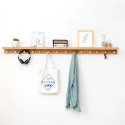 Wood Wall Hook Wall Hanging Coat Rack for Bathroom Kitchen Bedroom Hallway Wall Hooks Coat Clothes Holder