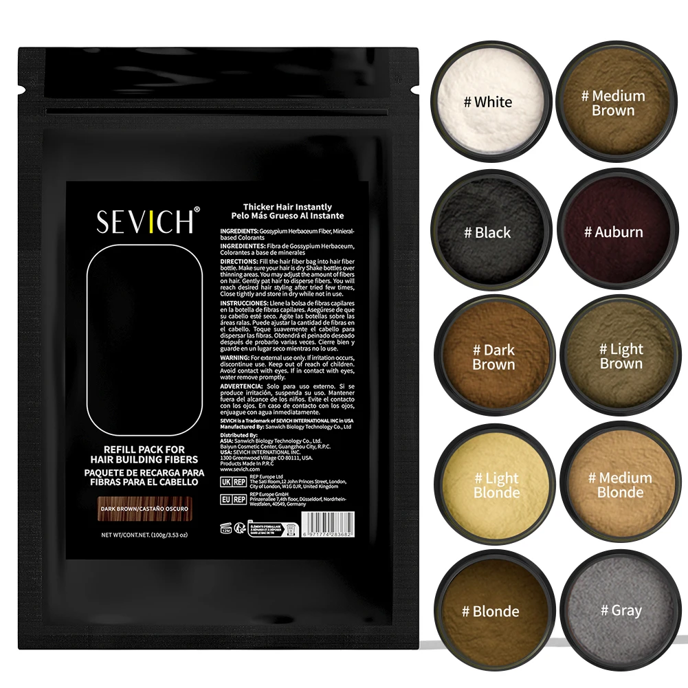 Hair Fibers Keratin Hair Building Powder Anti Hair Loss Concealer Instant Hair Growth Thickening Fiber Refill Bag Bald Powder