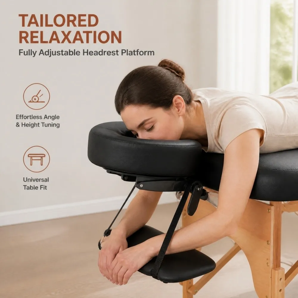 Adjustable Massage Headrest Extendable Folding Face Pillow Support Removable Portable Mattress Cushion Massage Bed