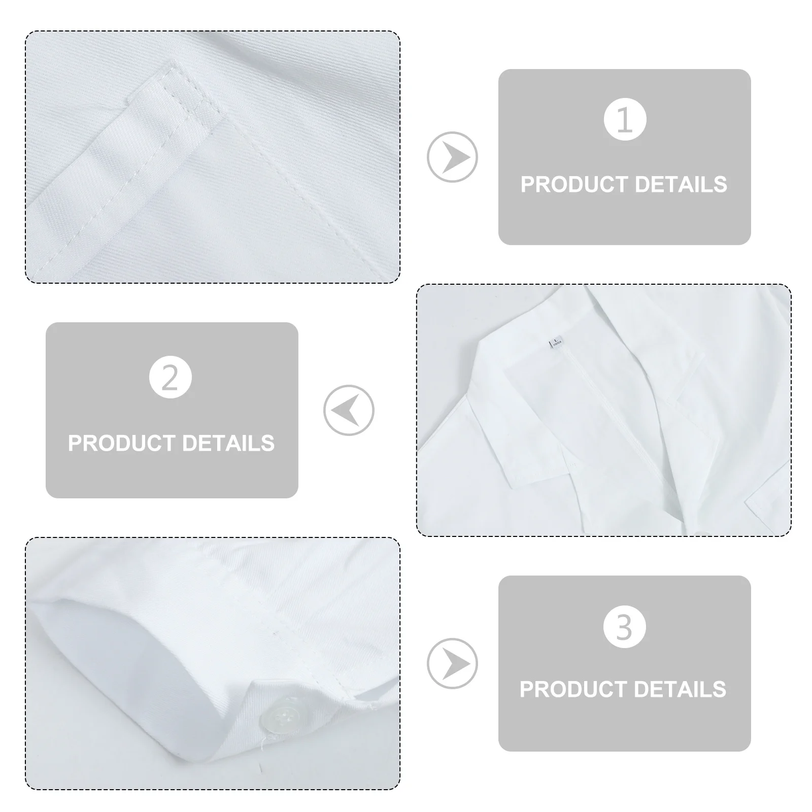 

Cotton Long Sleeve Laboratory White Coat Breathable Doctor Medical Coat for Lab Hospital School Use with Buttons Pockets