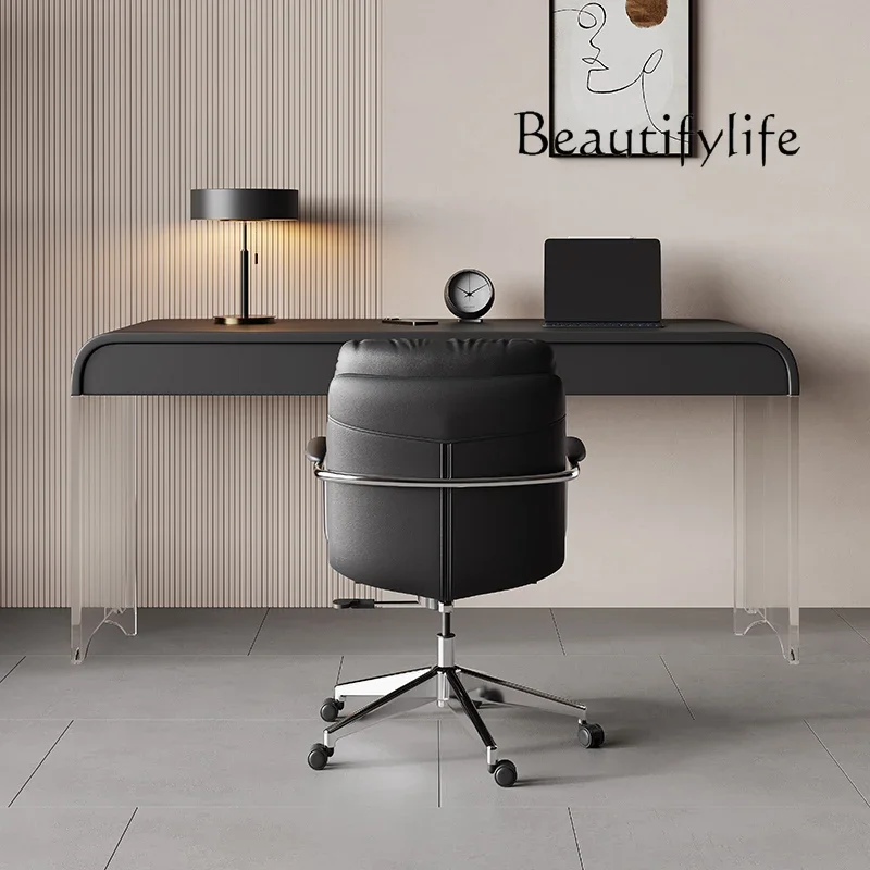 

para casa e decoração Acrylic suspension desk small apartment designer dresser writing table integrated black desk