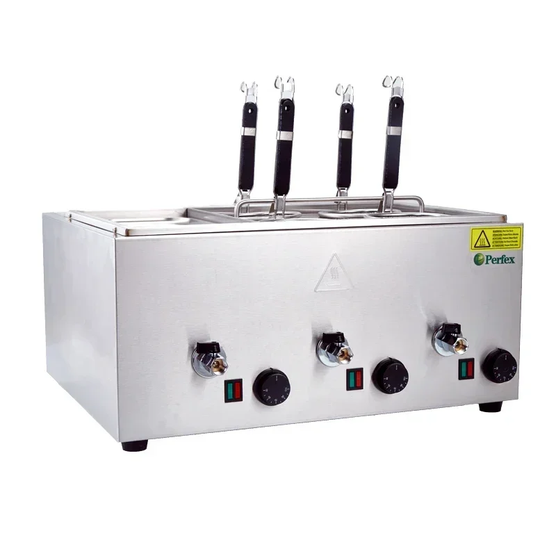 2025 جودة أول تجارية باستخدام طباخ المعكرونة الفولاذ المقاوم للصدأ المعكرونة/السباغيتي المرجل 6 سلال رائجة البيع