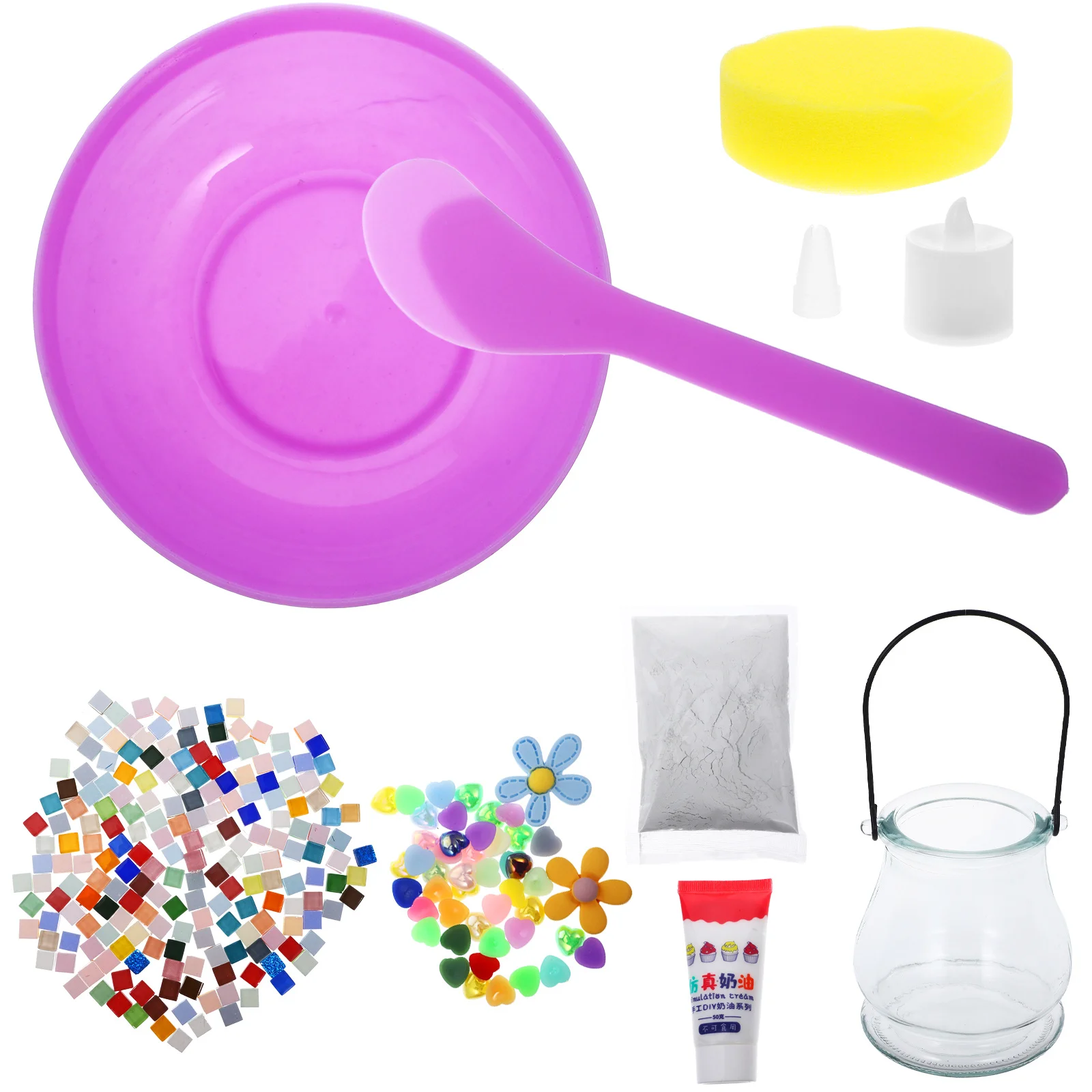 1 مجموعة حامل المواد كيت DIY بلاط الفسيفساء قطع الزجاج الملون لحامل اليدوية الحرف ديكور المنزل