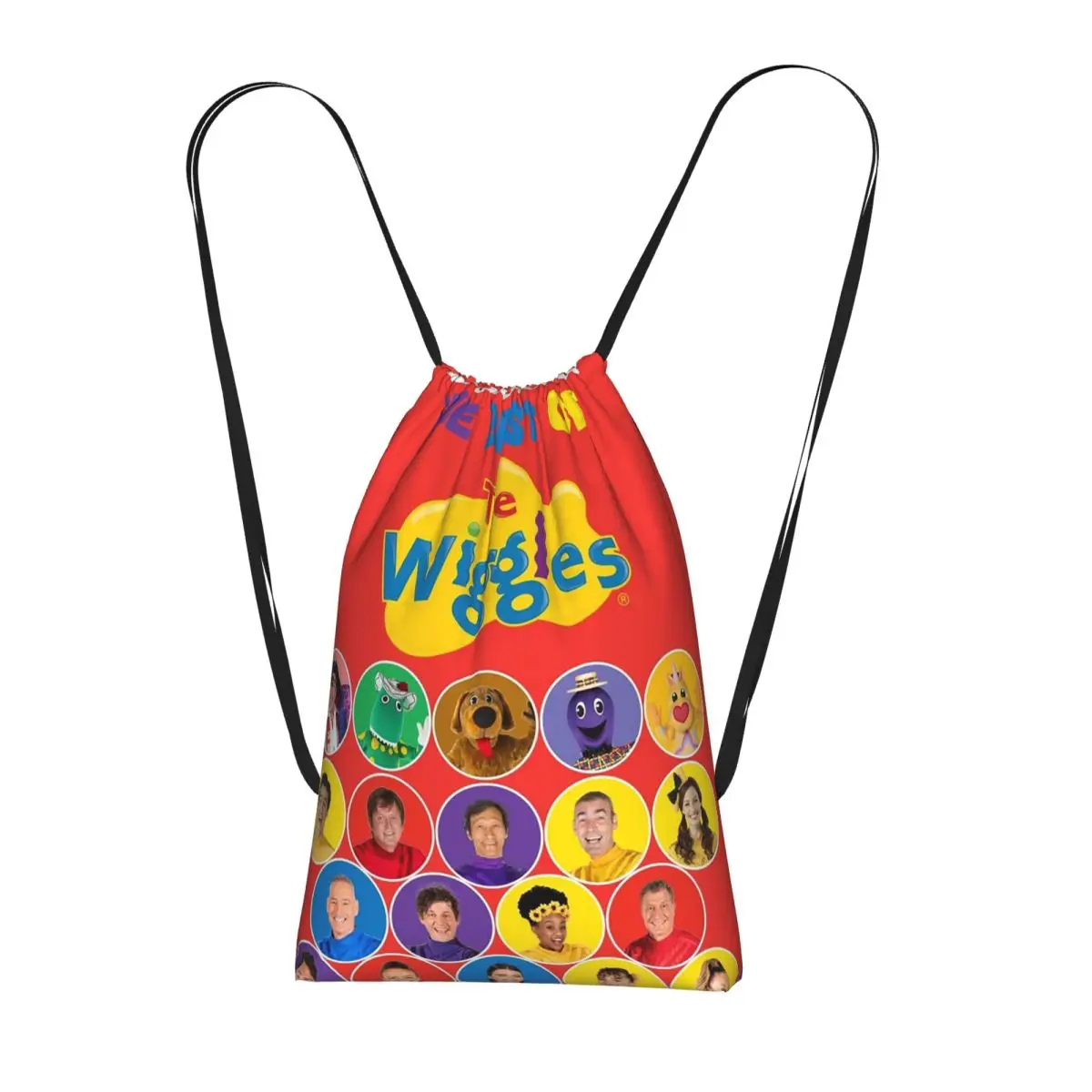 

The Wiggles Tv Show Music Band Backpacks Portable Drawstring Bags Sports Bag Book Bags for Man Woman Students