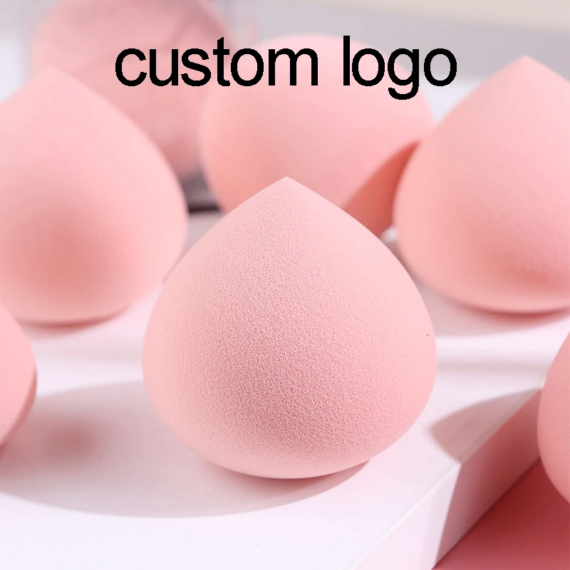 50pcs Custom Logo Brand New Cherry Peach Soft Sponge Foundation Cosmetic Puff High Elastic Powder Tool Bulk Private Label Print