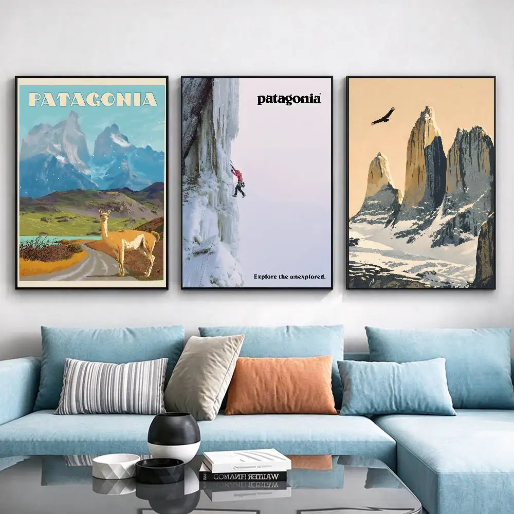 Modern Patagonia Print Poster Waterproof Wall Art Sticker For Bar Living Room Vintage Decor High Quality Print