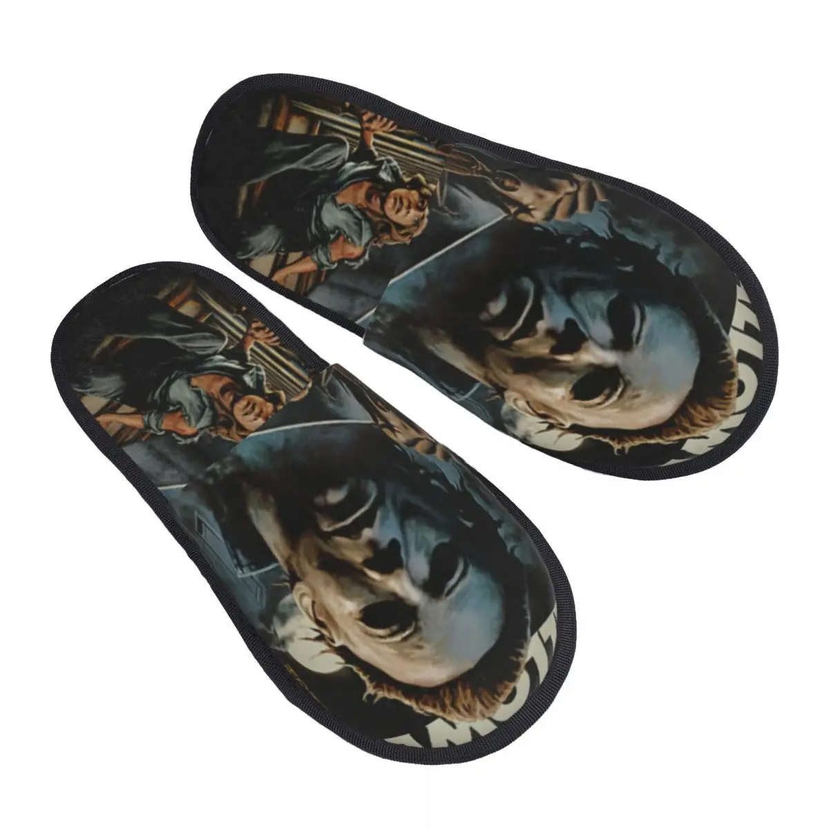 

Custom Halloween Michael Myers Soft Memory Foam House Slippers Women Horror Movie Comfy Warm Anti-Skid Slipper