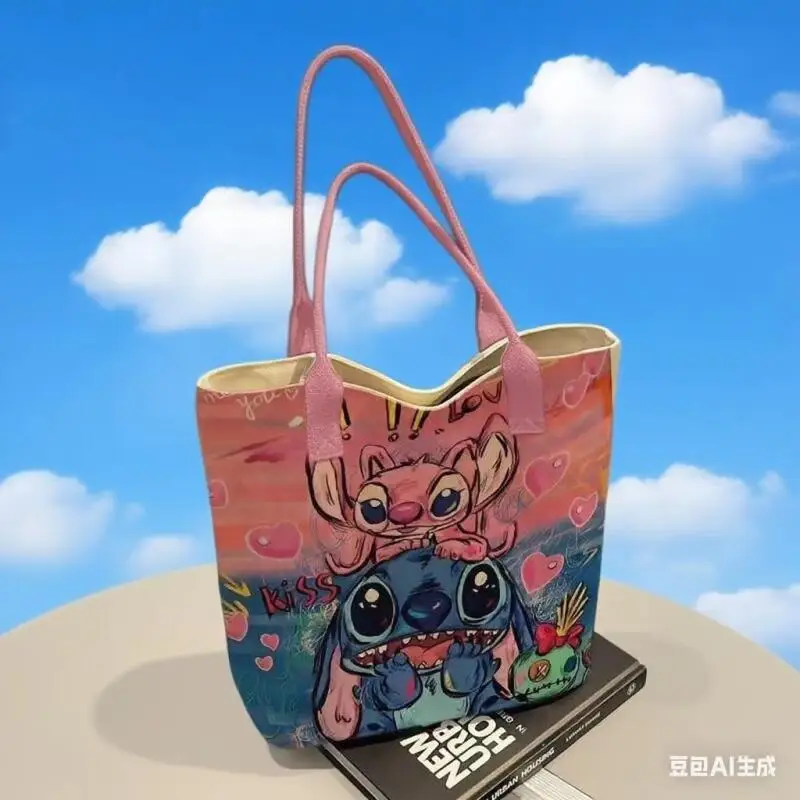 Anime lilo e ponto bolsa de ombro ponto padrão bolsa de ombro senhoras sacolas coringa unissex sacos commuter bolsa presentes