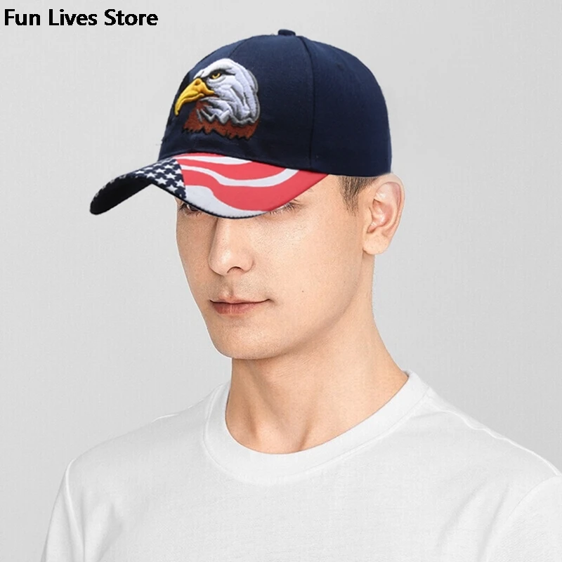 Fashion Animal Farm Snapback Caps Patriotic Embroidery American Eagle And Flag USA Black Trucker Hat Men Women Baseball Cap