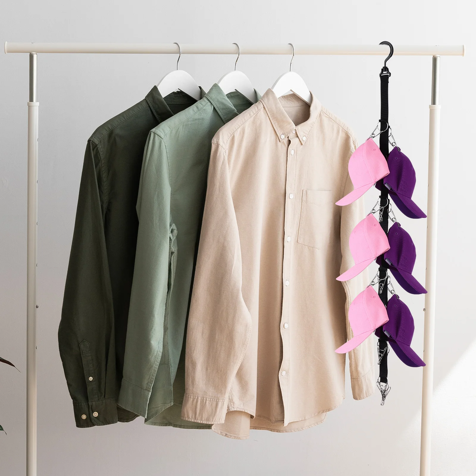 

Hat Holder Black Clips Rack for Wall Vertical Hat Rack Closet Hanging Cap ganizer Storage Hanger Shelf ganizer