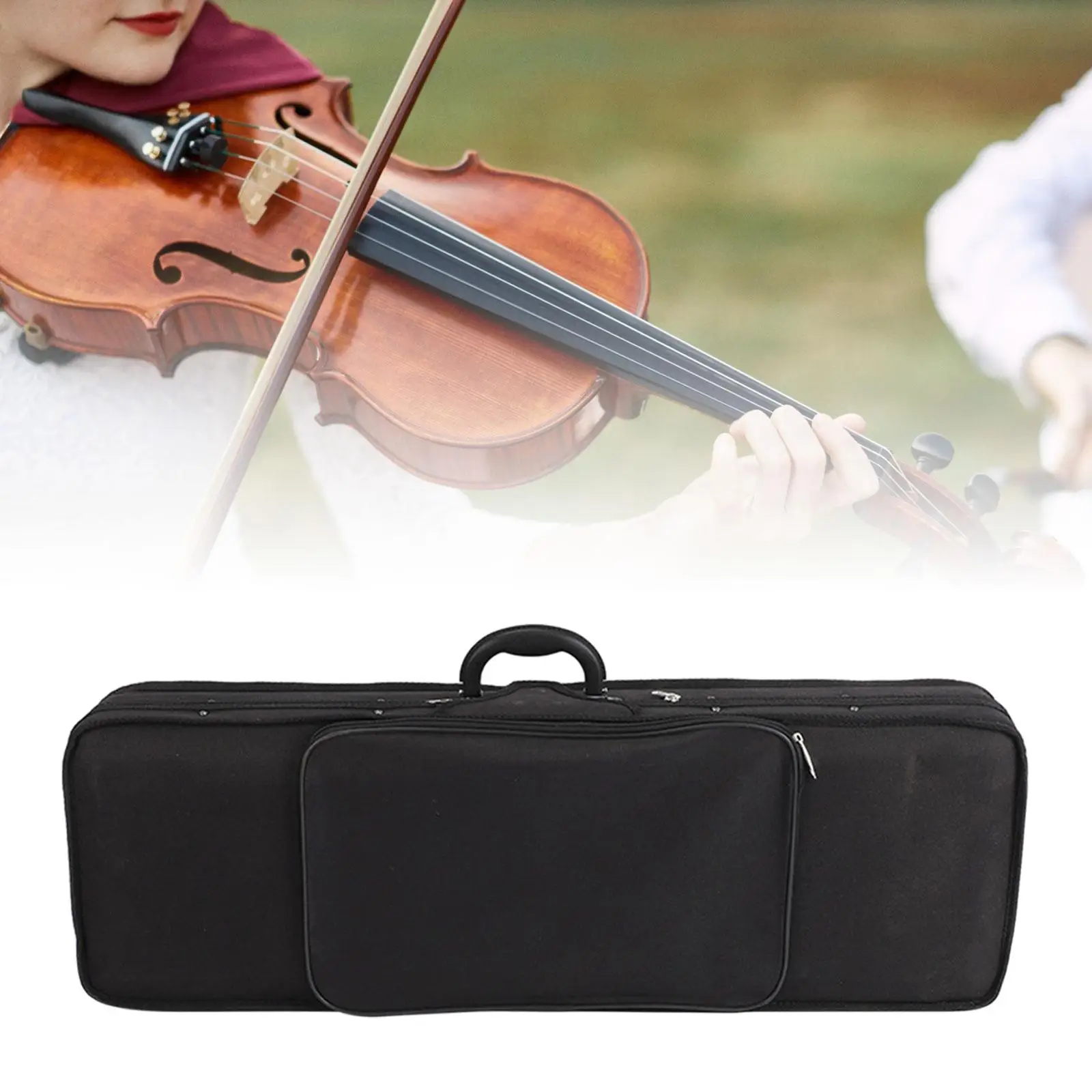 4/4 Violin Case Violin Hard Case with Backpack Straps Oxford Cloth, Portable Carrying Bag Oblong Violin Hard Case, for Travel