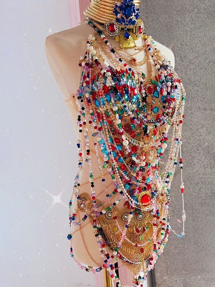 

Customization Handmade Exotic Body Chain Performance Clothes