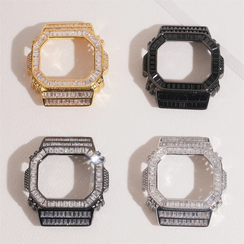 Anztilam Iced Out Watch Case For CAS** GA2100 Brass Zircon Colorful Ice Wrist Case Free Shipping