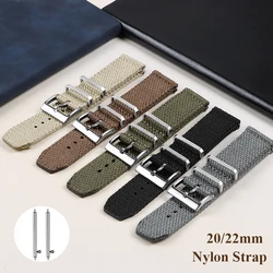 20mm 22mm Cotton Nylon Watchband for Casio Men Military Sport Strap Woven Canvas Fabric Band for Seiko Quick Release Bracelet