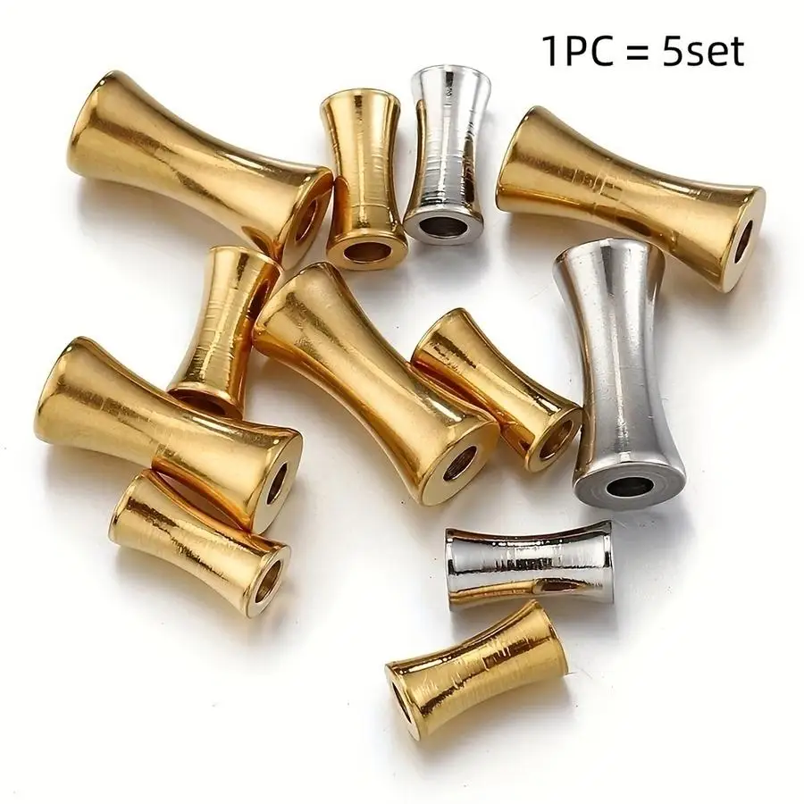 1/5/10/20/50/100pcs 304 Stainless Steel Tube Spacer Beads in Gold Color, Barrel-Shaped Beads, Pendants for Necklaces and Bracele