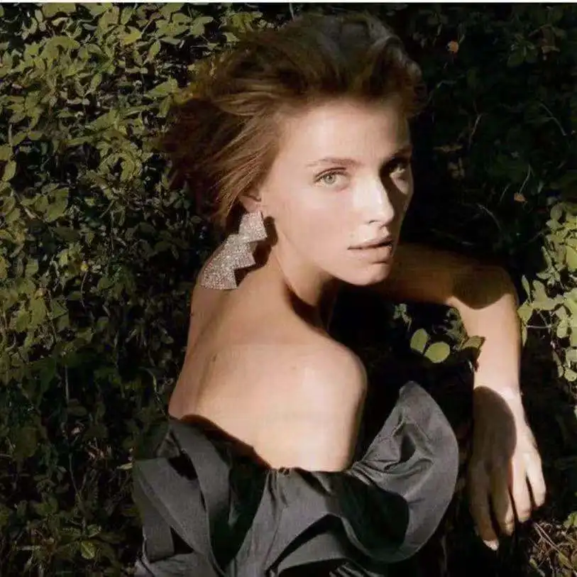 حار بيع طبقة مزدوجة الماس أقراط الماس الكامل مع مبالغ فيها هندسية مخلب سلسلة أقراط حجر الراين، هندسة المجوهرات