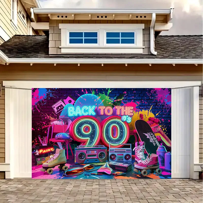 Vintage 90s Retro Neon Pop Art Tapestry Mural Wall Decor Back to the Glow Graffiti Boho Style Home Bedroom Party Aesthetic Backg