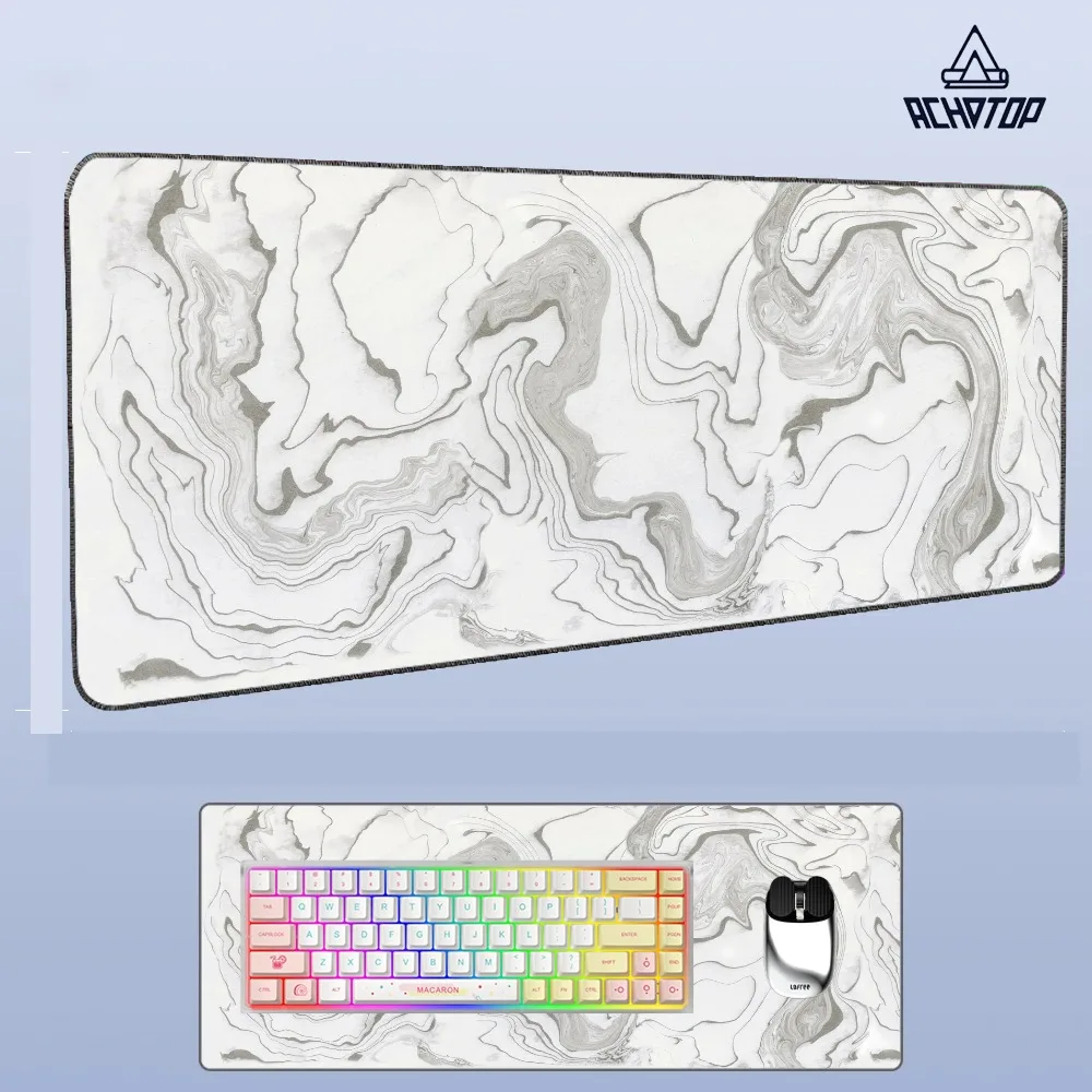 

Коврик для мыши и стола, увеличенный, с черно-белым линейным рисунком, XXL, большой, для компьютера и клавиатуры, с нескользящим покрытием