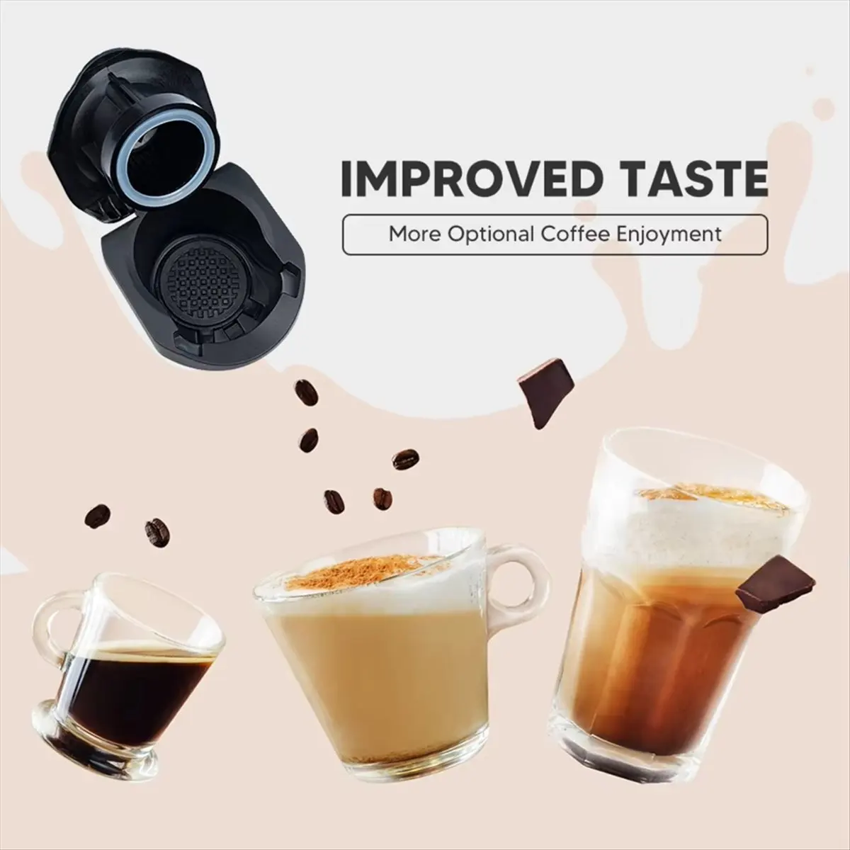 2026 + Reusable Capsule Adapter Convert Cafe Maker Holder Tray for Piccolo XS /Genio S Coffee Supplies Kitchen Tools