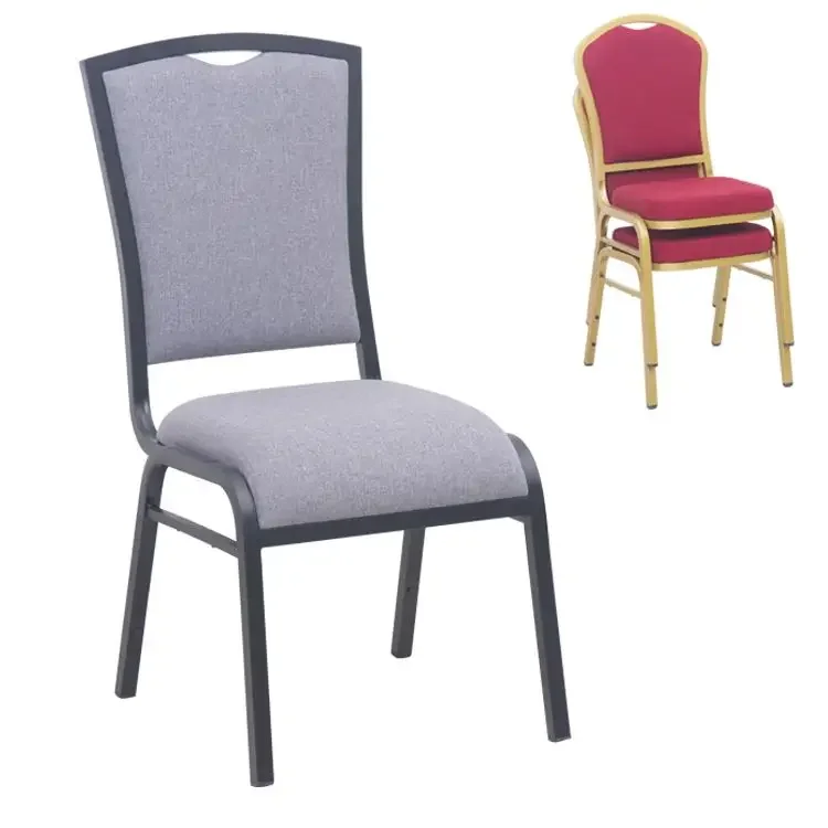 Chair for church  Luxury Stackable Rental Gold Metal  Steel Wedding Banquet Hall Hotel Chairs