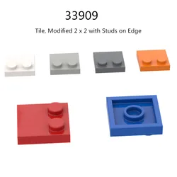 1 Pcs Buildings Blocks 33909 Tile Modified 2 x 2 with Studs on Edge Collections Bulk Modular GBC Toy For High-Tech MOC Set