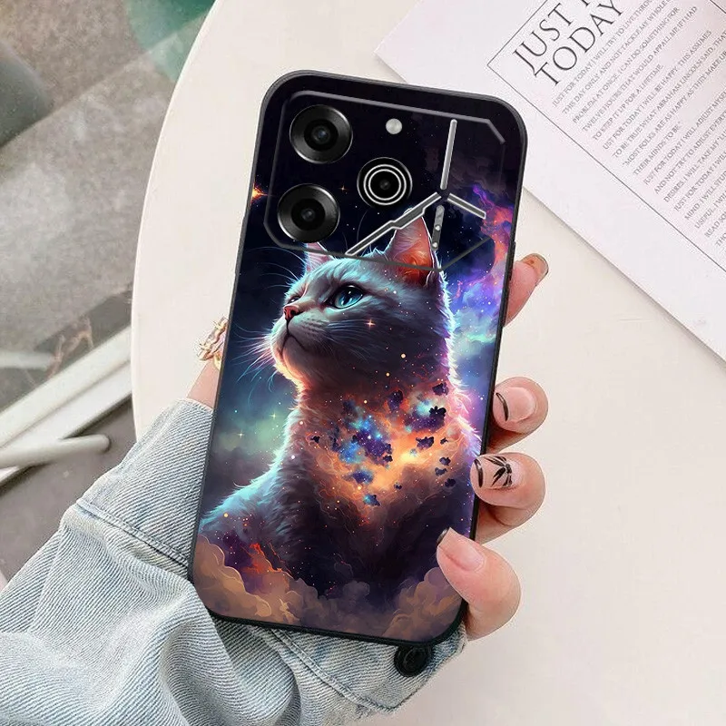 Para tecno pova 6 pro caso colorido pintado capa de telefone de silicone macio para tecno pova 6 pro volta cobre pára-choques coque pova6pro