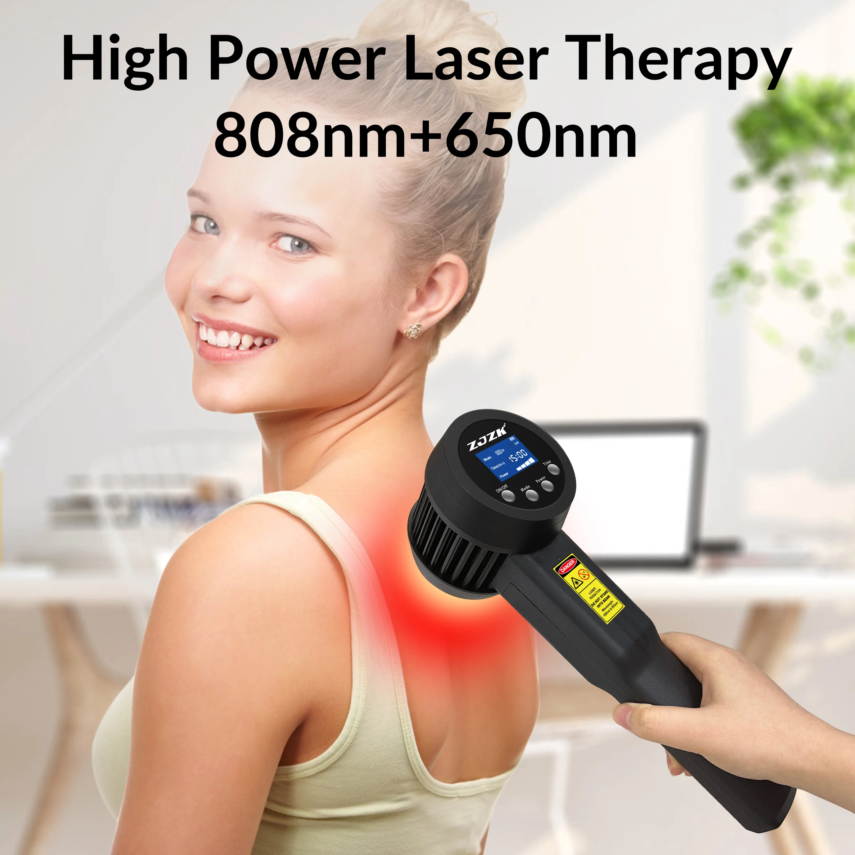 ZJZK 3W Best Cold Laser Therapy For Home Use Mls Laser Near Me 650nmx10diodes+808nmx15diodes Machine For Pain Leg Pain Sprain