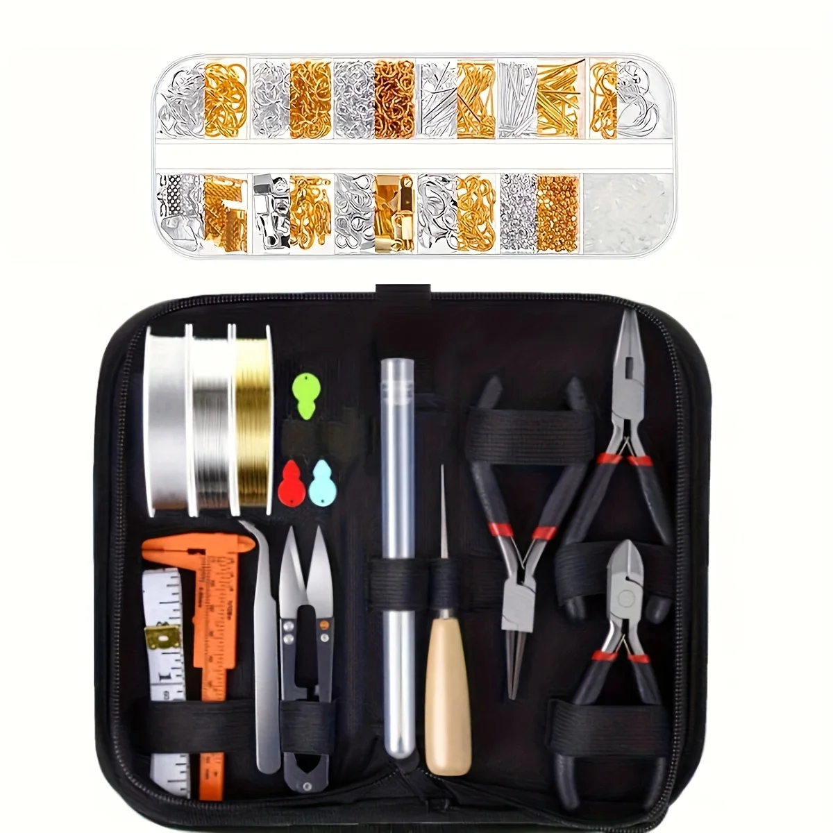 1set 3colors Jewelry Making Starter Kit Earrings Necklace Findings DIY Beads Plier Tools Set Jewelry Repair Tool Set Jewelry