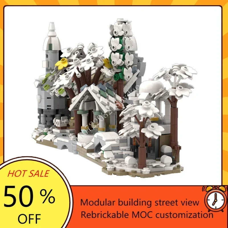 1188PCS 미니 리벤델 및 겨울 버전 모듈형 MOC 창의적인 거리 풍경 모델 맞춤 퍼즐 DIY 조립 모델 장난감 선물