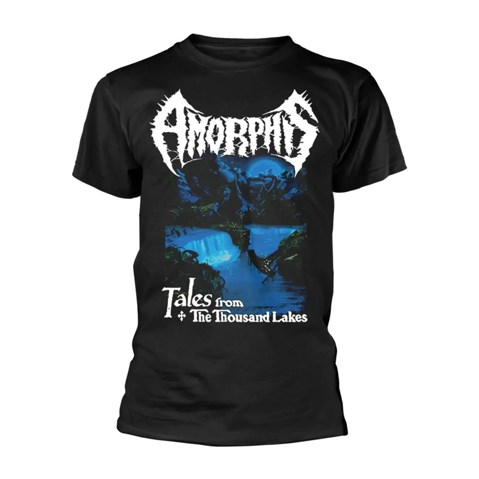 Camiseta Amorphis Tales From The Thousand Lakes, camiseta vintage lavada a la moda para uso diario, ropa informal transpirable con gráficos
