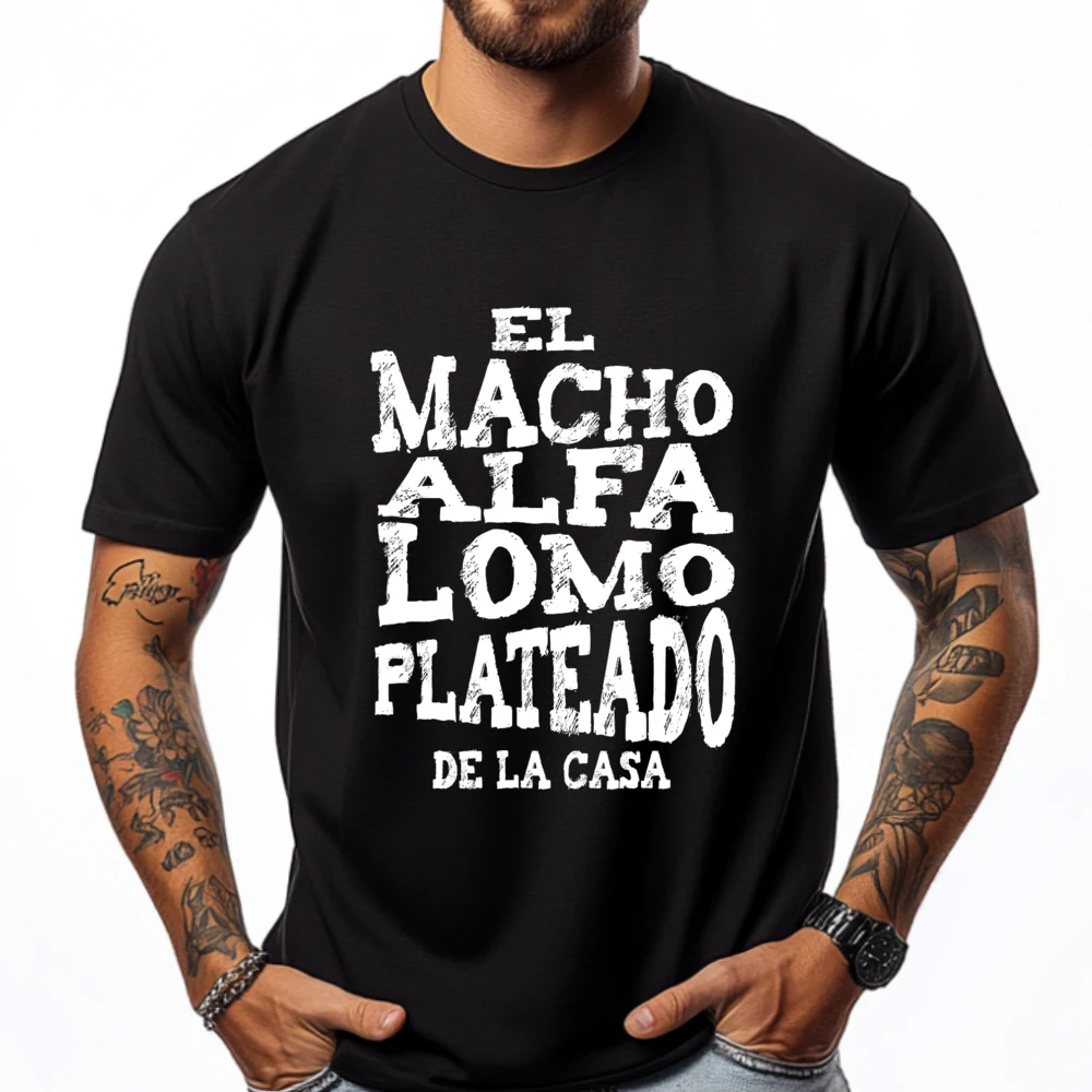 

Macho Alfa Lomo Plateado Designer T Shirt Camiseta Masculina Graphic Tee Shirt Mens Clothing Japan Style