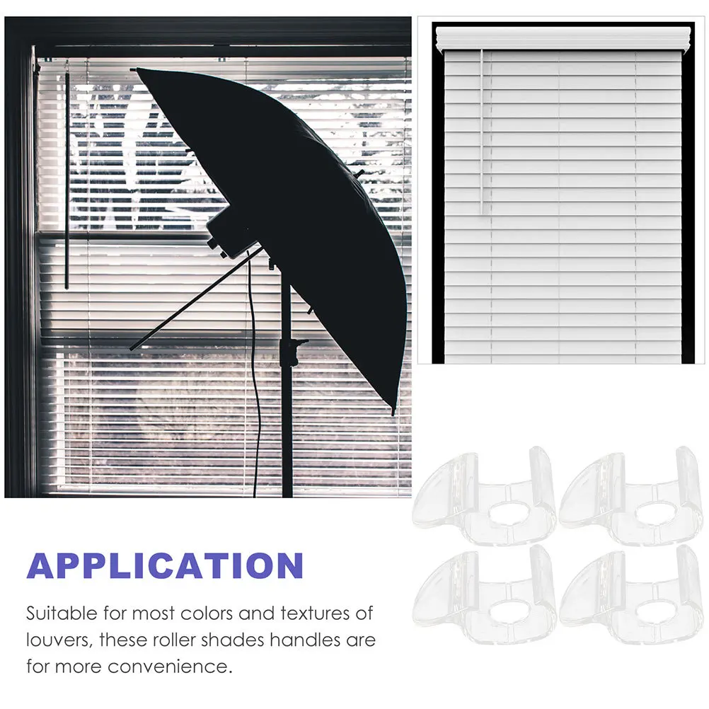 

6Pcs Window Blind Accessories Clear Valance Clips Transparent Handle Bottom Bar Roller Shades Parts Cordless Shade Handles