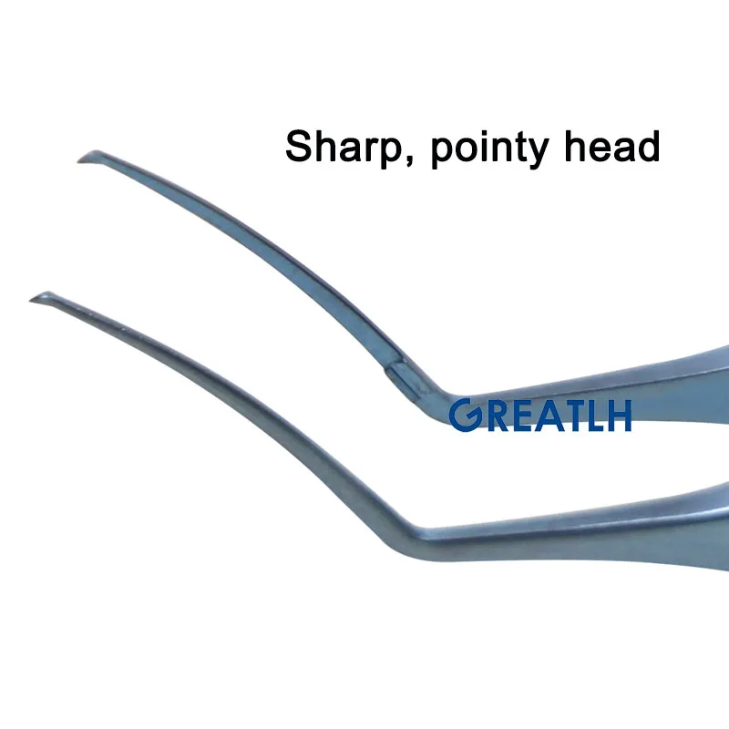 GREATLH Capsulorhexis Forceps Autoclavable Ophthalmic Surgery Instrument Angle Curved