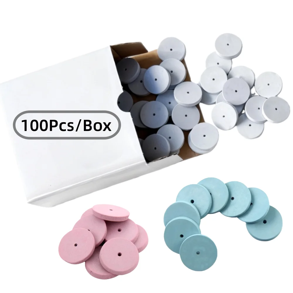 500/300/100Pcs Dental Silicone Rubber Polishing Wheels Kit  Rotary Polisher 22*3mm Coarse/Medium/Fine For Dental Lab Materials