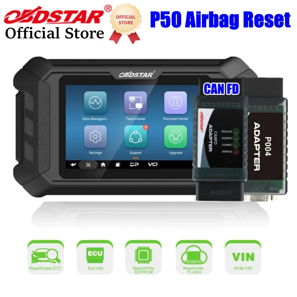 OBDSTAR P50 Airbag Reset+PINCODE Intelligent Airbag Reset Equipment Covers 102 Brand and Over 16000+ECU Part No.with P004/CAN FD