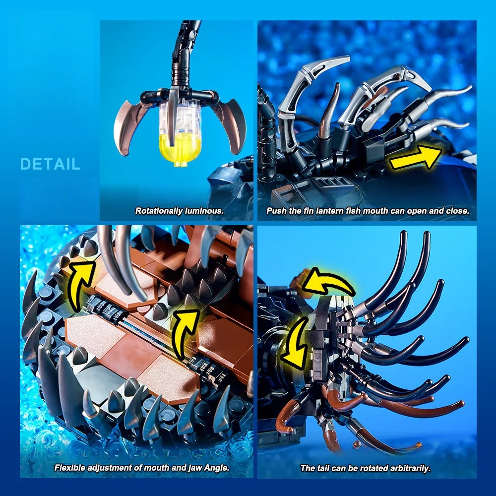 GSF MOC 技術機械ランタン魚モデルビルディングブロックマリンシリーズレンガ建設おもちゃ子供のための家の装飾