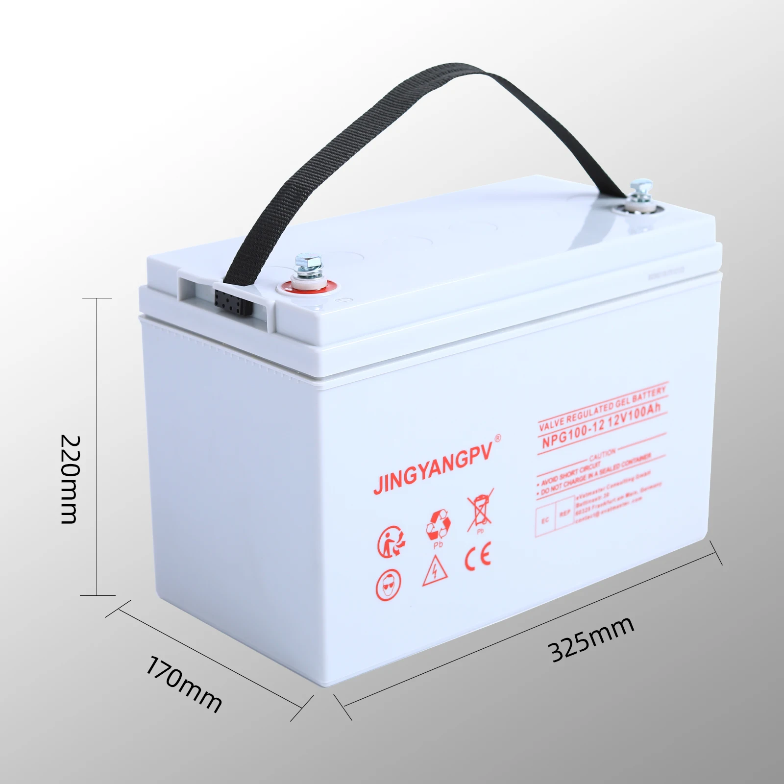 Jingyang 12V 100ah Sealed Lead Acid Battery Gel Battery 2 Years Warranty Rechargeable Solar Battery for Security Power Systems