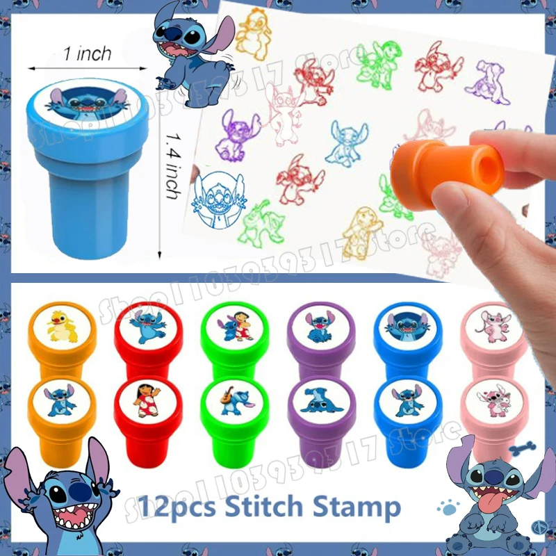 

Disney Stitch Accessories Stamps Children's Toys Cartoon Anime Toy Lilo & Stitch Fun DIY Decoration Stamps Washable Gifts