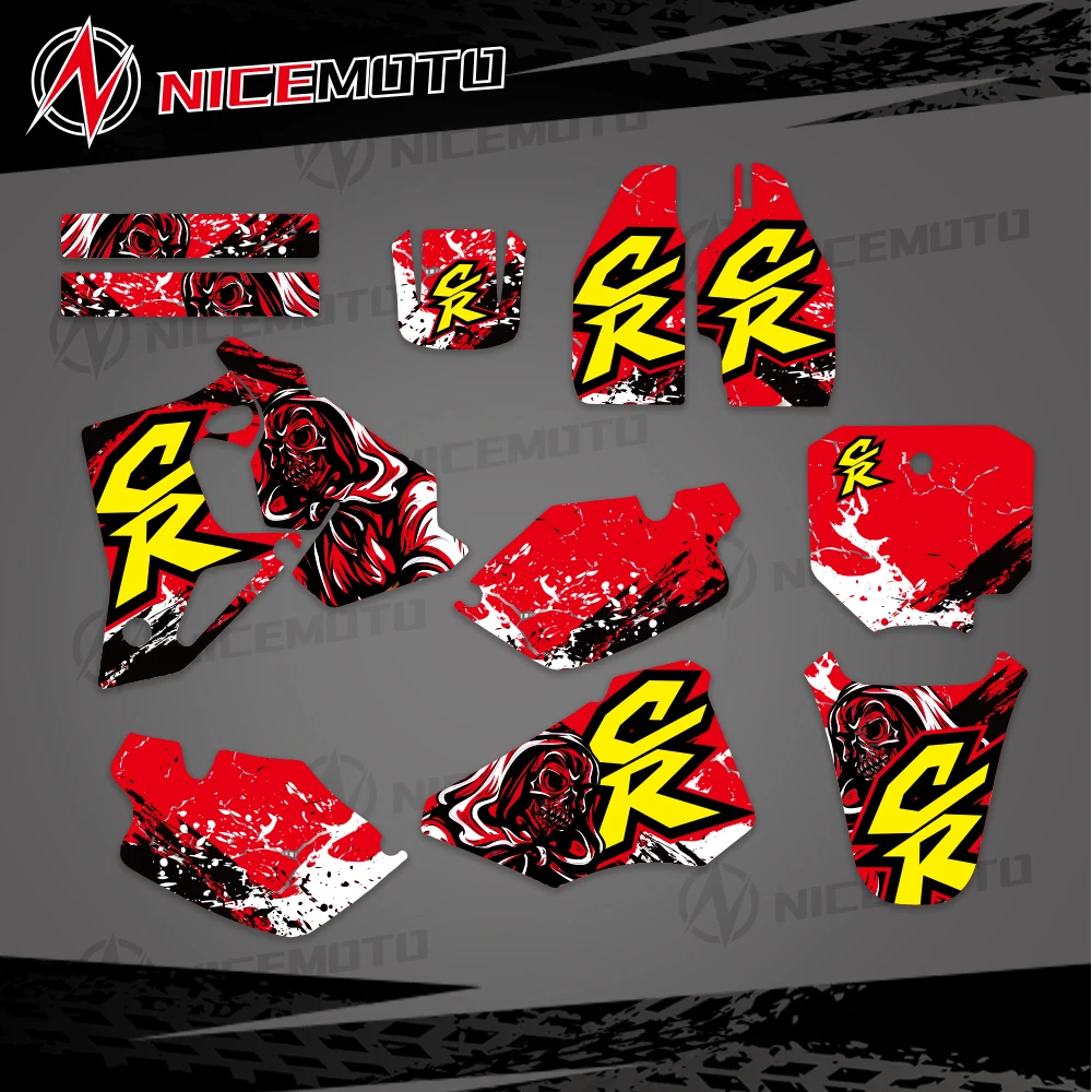 

Motorcycle Graphcis Decal Stickers Kits for Honda CR80 CR 80 1996 1997 1998 1999 2000 2001 2002 Number Name Customize