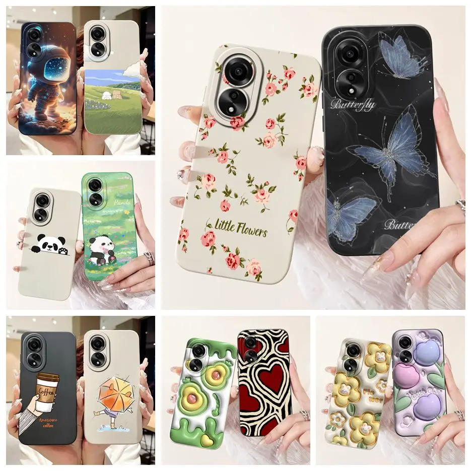 For Oppo A78 4G Case CPH2565 Stylish Candy Painted Cover Shockproof Soft Silicone Phone Case For Oppo A78 A 78 OppoA78 4G Fundas