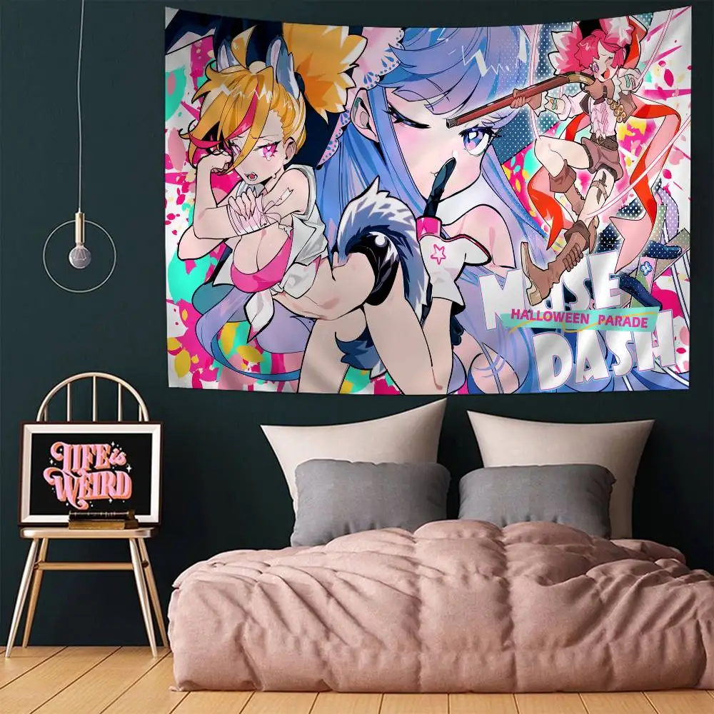 Muse Dash Anime Girl Printed Large Wall Tapestry Indian Buddha Wall Decoration Witchcraft Bohemian Hippie Wall Art Decor