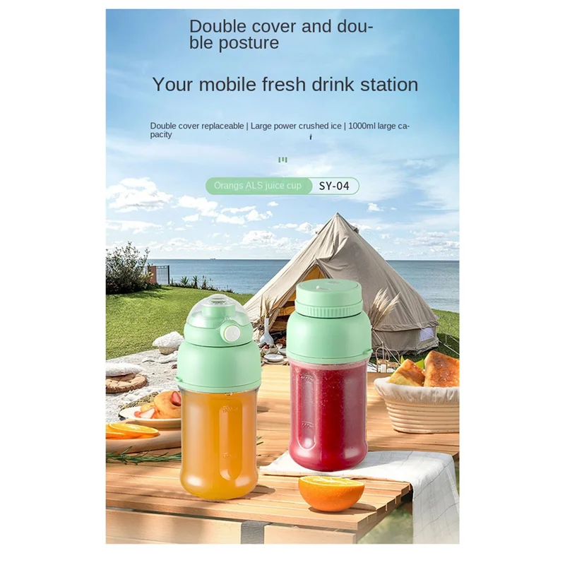 AA96 presse-agrumes Portable mélangeur 1000Ml presse-fruits électrique USB charge citron Orange fruits jus tasse Smoothie