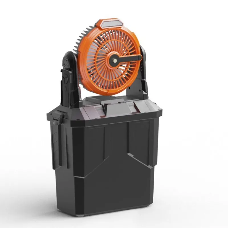 

New outdoor bucket spray fan portable storage rechargeable atomizing cold camping fan light