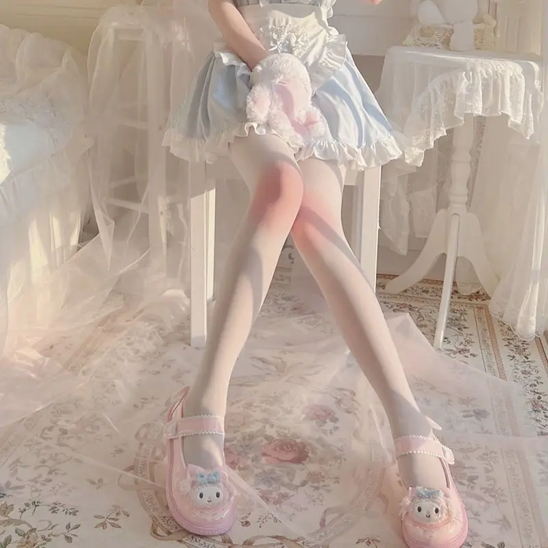 

High-Profile Figure Knee Blush Stockings Velvet Arbitrary Cut Snagging Resistant PantyhoseJKJapanese White Uniform Socks
