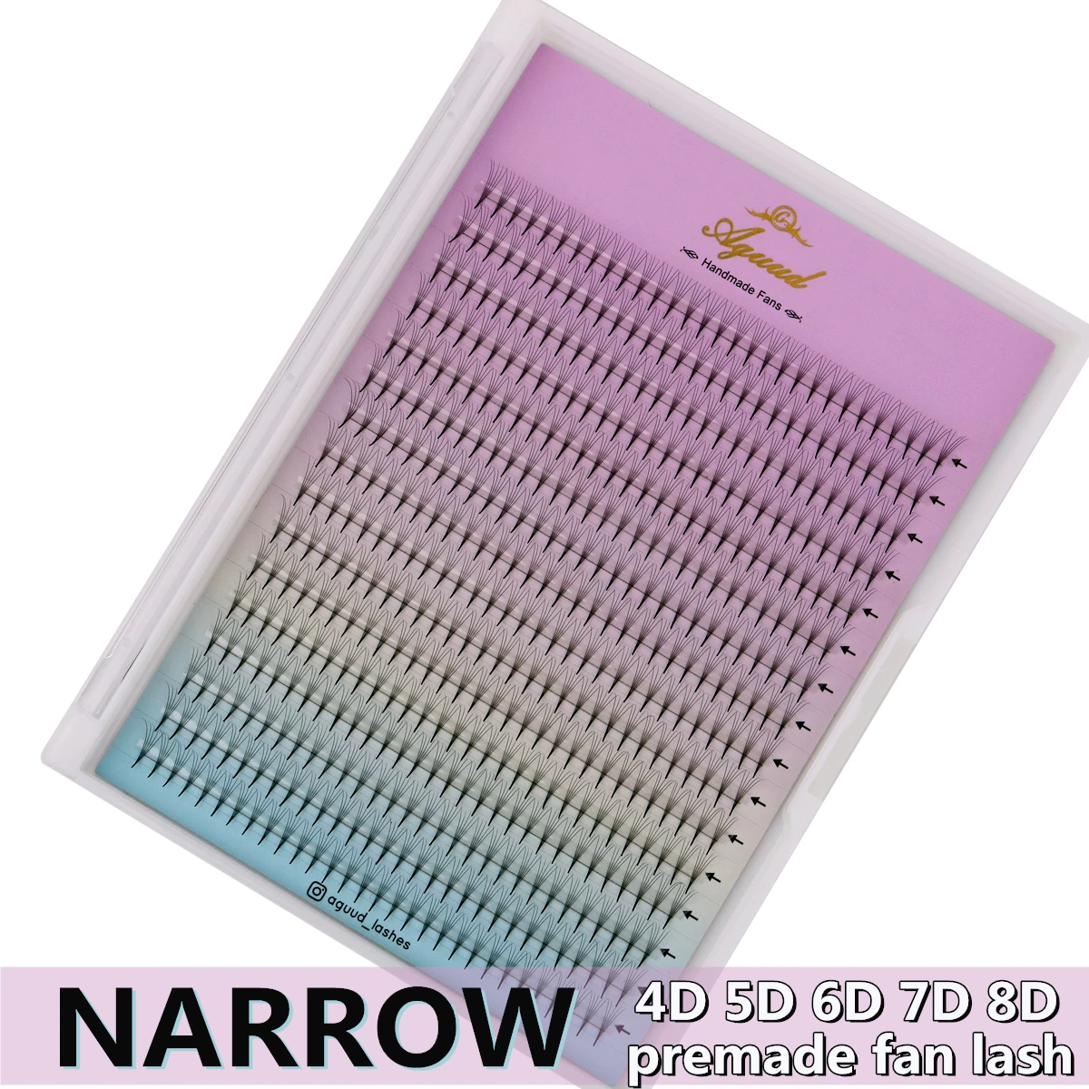 

AGUUD 480 Fans Super Narrow 4D/5D/6D/7D/8D Premade Eyelash Fans Thin Pointy Base Russian Volume Lashes Extension Fans Makeup